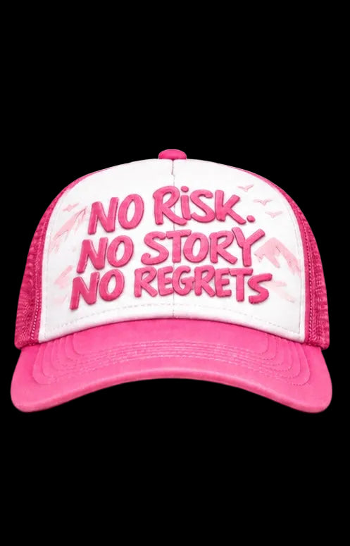 NO REGRETS PINK/WHITE CLUB TRUCKER CAP [NRUKCLUB]