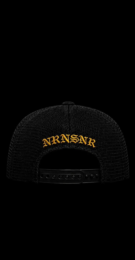 NO REGRETS YELLOW STRIKE TRUCKER CAP [NRUK026]